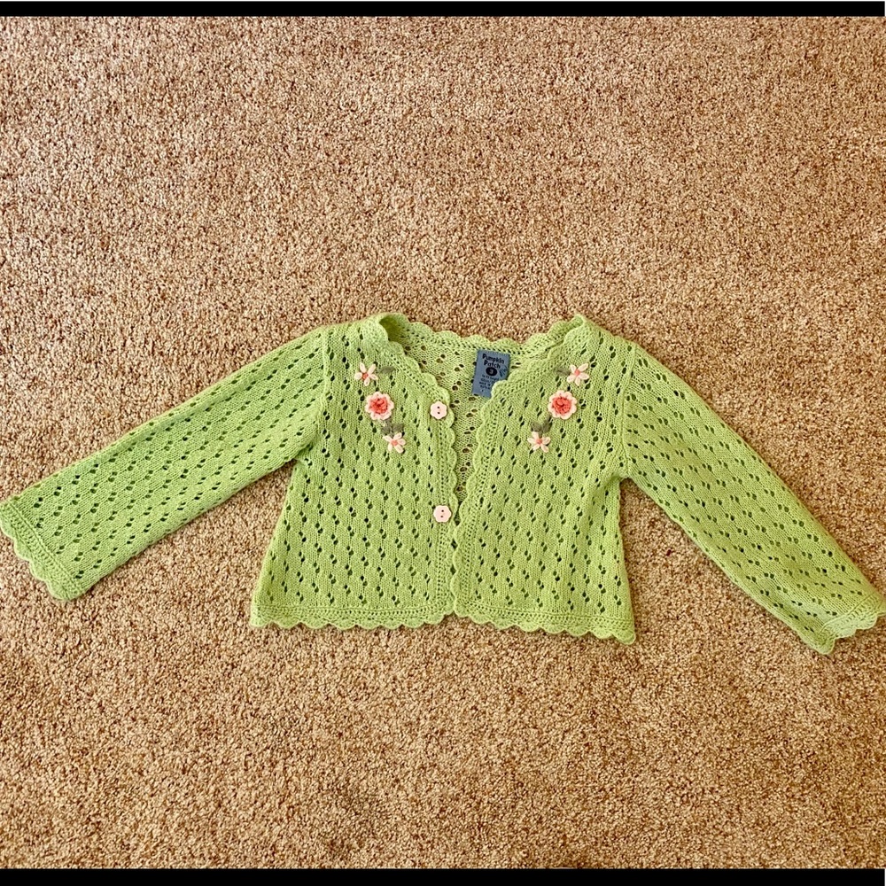 ❤️2/10$ PumpkinPatch sage sweater crochet cardigan